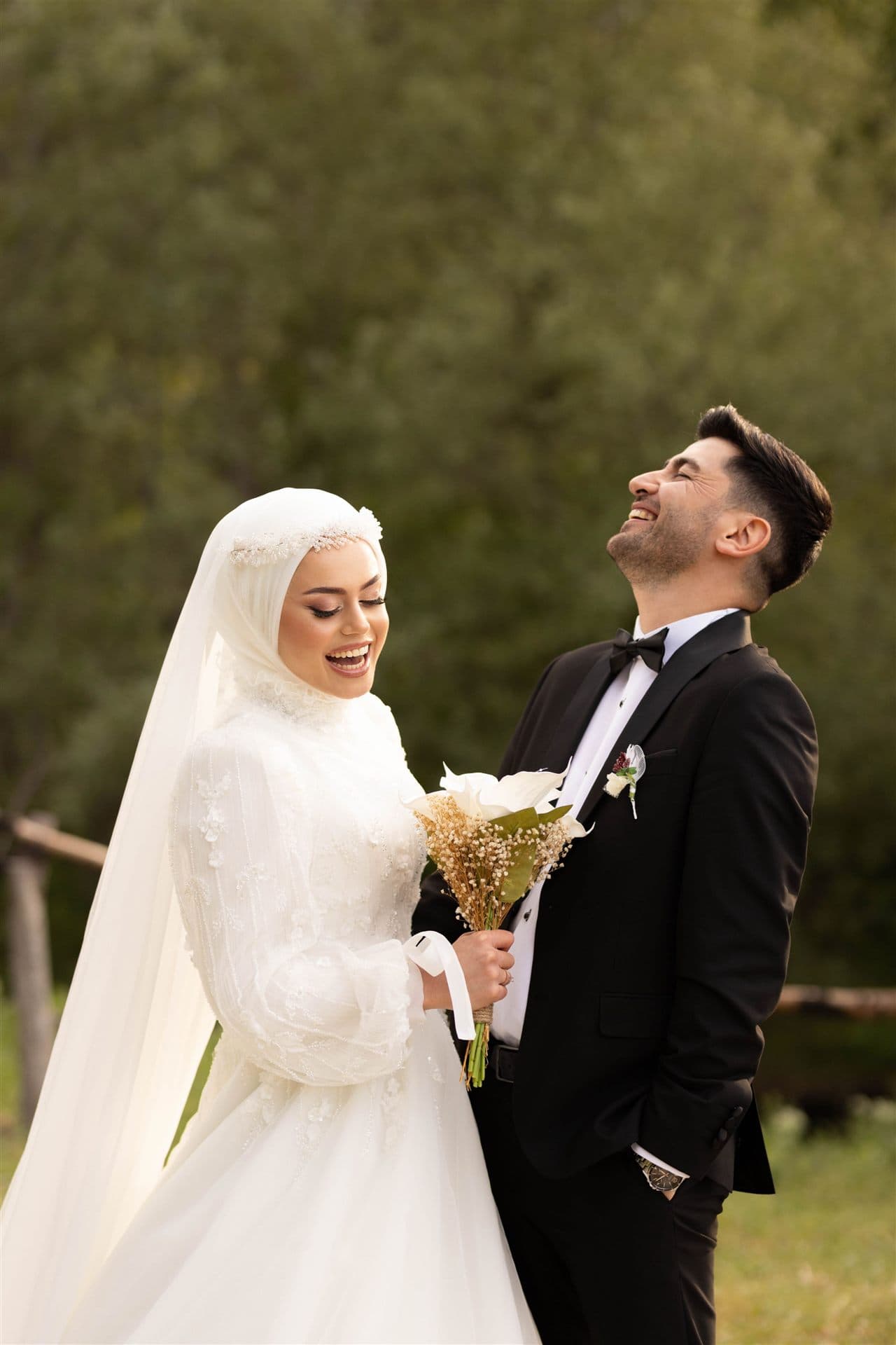 A joyful couple after their nikah
